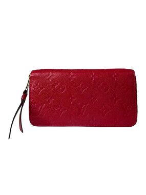Louis Vuitton Zippy Wallet Monogram Empreinte Red Leather+COA